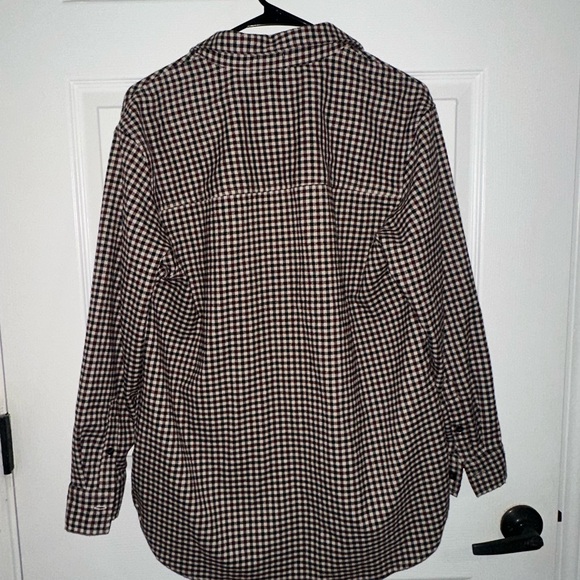 Abercrombie & Fitch Maroon and Black Plaid Shirt - Picture 2 of 4